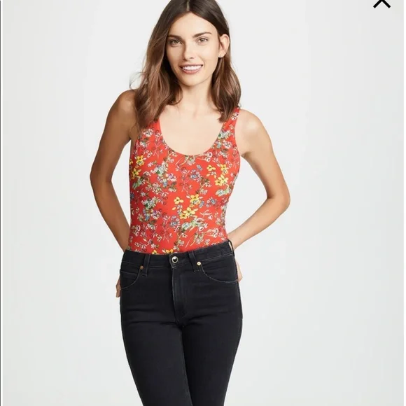 Alice + Olivia | Tops | Alice Olivia Arona Bodysuit Floral Size L 